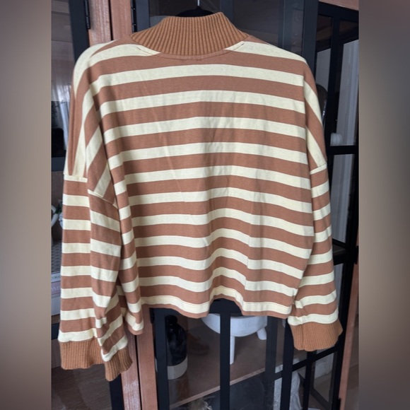 Anthropologie Maeve Cotton Boxy Oversized V-Neck Top sweater ribbed pullover - Picture 11 of 12